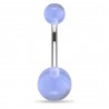 Piercing nombril UV boules bleu clair (23)