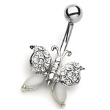 Piercing nombril papillon avec des strass colorés (104)