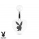 Piercing nombril Playboy 15 - Acrylique blanc en forme de cœur