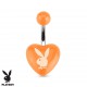 Piercing nombril Playboy 15 - Acrylique orange en forme de cœur