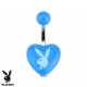 Piercing nombril Playboy 15 - Acrylique bleu-clair en forme de cœur