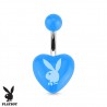 Piercing nombril Playboy 15 - Acrylique bleu-clair en forme de cœur