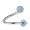 Piercing spirale 02 - UV deux pointes bleu-clair