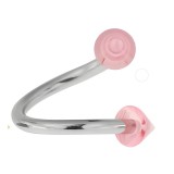 Piercing spirale 02 - UV deux pointes roses