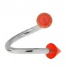 Piercing spirale 02 - UV deux pointes rouges