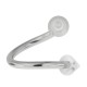 Piercing spirale 02 - UV deux pointes transparentes