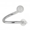 Piercing spirale 02 - UV deux pointes transparentes