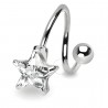 Piercing spirale 31 - Cristal étoile transparente