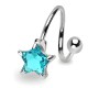 Piercing spirale 31 - Cristal étoile bleu-clair