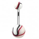 Piercing nombril UV 18 - Marbre rouge et noir