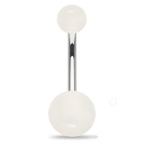 Piercing nombril UV 17 - Fluorescent blanc