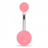 Piercing nombril UV boule fluorescent rose (17)