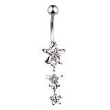 Piercing nombril trois étoiles en cristal transparent (21)