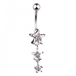 Piercing nombril trois étoiles en cristal transparent (21)