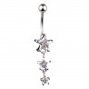 Piercing nombril trois étoiles gris cristal transparent (21)