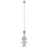 Piercing nombril grossesse 23 - Bébé avec cristaux transparents