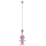 Piercing nombril grossesse 23 - Bébé avec cristaux roses