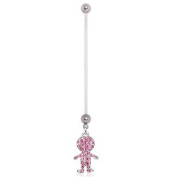 Piercing nombril grossesse 23 - Bébé avec cristaux roses