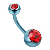 Banane 20 - Plaqué-titane bleu double cristal rouge