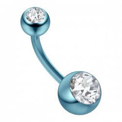 Banane 20 - Plaqué-titane bleu double cristal transparent