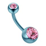 Banane 20 - Plaqué-titane bleu double cristal rose
