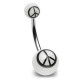 Piercing nombril UV 60 - Peace and love blanc