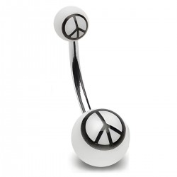 Piercing nombril UV 60 - Peace and love