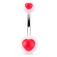 Piercing nombril UV 13 - Cœur rouge sur fond blanc