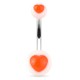 Piercing nombril UV 13 - Cœur orange sur fond blanc