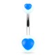 Piercing nombril UV 13 - Cœur bleu sur fond blanc