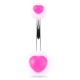 Piercing nombril UV 13 - Cœur rose sur fond blanc