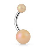 Piercing nombril UV 84 - Perle satinée beige