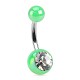 Piercing nombril UV 115 - Luisant vert-pomme avec strass transparent