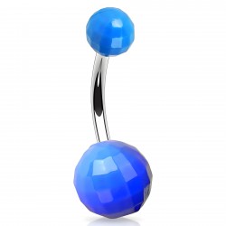 Piercing nombril UV 106 - Disco néon bleu