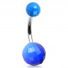 Piercing nombril UV 106 - Disco néon bleu
