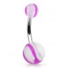 Piercing nombril UV vagues lilas (113)