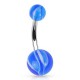 Piercing nombril UV vagues bleu (113)