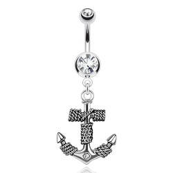 Piercing nombril ancre marine 07 - Transparent avec cordages