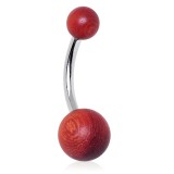 Banane 16 - Boules rouges en bois exotique