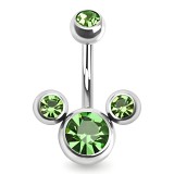 Banane 71 - Tête de Mickey trois cristaux vert-pomme