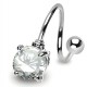 Piercing spirale 29 - Cristal rond transparent