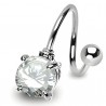 Piercing spirale 29 - Cristal rond transparent