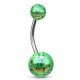 Piercing nombril UV 91 - Luisant vert avec des taches noires