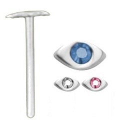 Piercing nez pliable 0.5mm 51 - Oeil avec strass