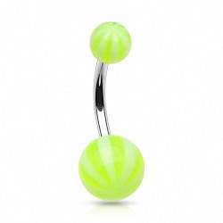Piercing nombril UV 06 - Beach-Ball vert-pomme