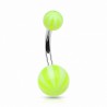 Piercing nombril UV motif beach ball vert pomme (06)