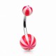 Piercing nombril UV 06 - Beach-Ball rouge