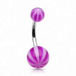 Piercing nombril UV 06 - Beach-Ball lilas