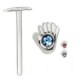 Piercing nez pliable 0.5mm 52 - Main avec strass