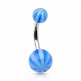 Piercing nombril UV 06 - Beach-Ball bleu-clair